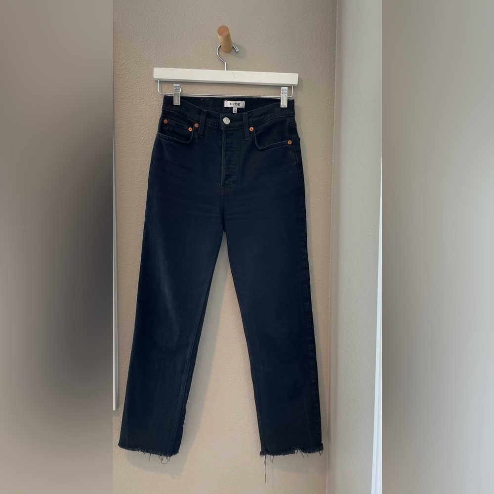 ReDone straight leg cropped jeans